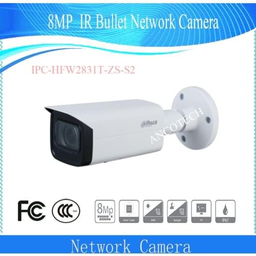 Free Shipping DAHUA 8MP Lite IR Vari-focal Bullet Network Camera IPC-HFW2831T-ZS-S2 In stock