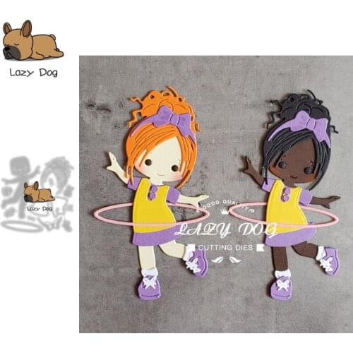 Girl Hula hoop Metal Cutting Dies Scrapbooking Stencil DIY Mold Knife Craft Embossing Die Cuts Card Making New Dies For 2021