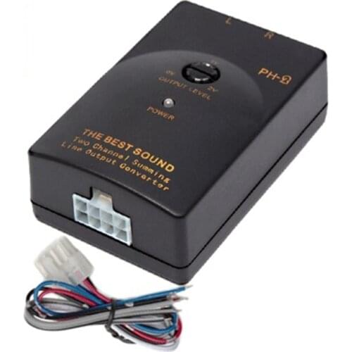 X7AE DurableAdjustable Line Control Output Impedance Converter Wire High to Low Level Stereo-RCA Adapter Amplifier PH-2