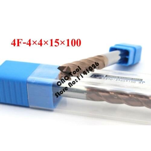 1PCS HRC60 Long Extend carbide alloy cutter 4F-4*4*15*100L,high quality tungsten steel milling cutter,CNC milling tools ,machine
