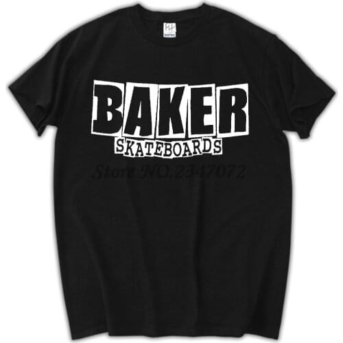 New Baker Skateboards Logo Short Sleeve Black Mens T-Shirt men top tees