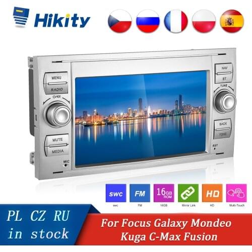 Hikity Android Car Multimedia Player WiFi GPS 2 Din 7 '' Audio Stereo Receiver For Focus Galaxy Mondeo Kuga C-Max S-Max Fusion