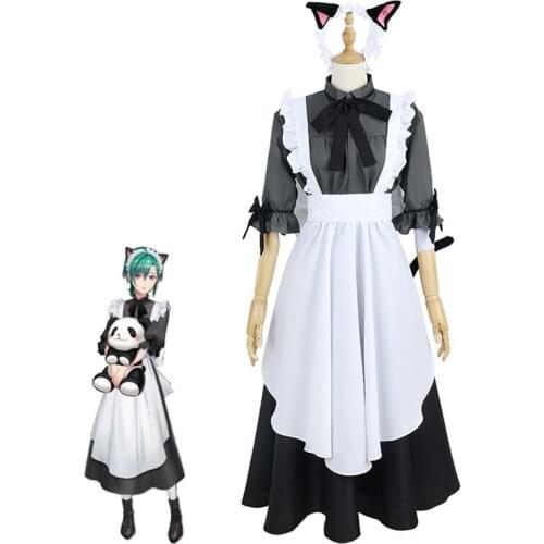Hololive VTuber YouTuber Ryushen Cosplay Costumes Women Fancy Maid Dress With Ears Tail Halloween Carnival Uniforms Custom Made