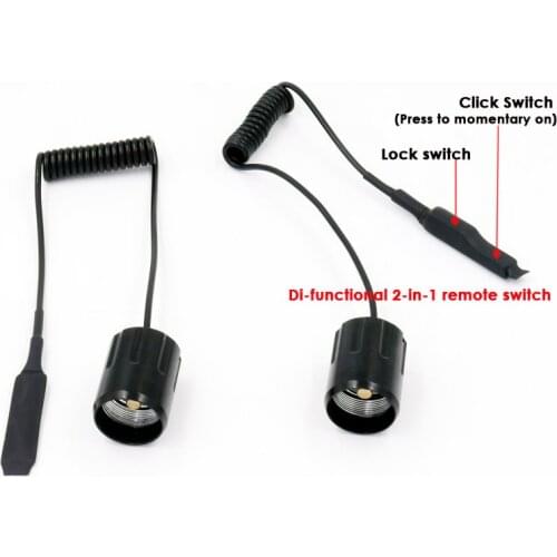 Push Button Control Mouse Rat Tail Remote Pressure Switch Fit For HS-802 LED Light Flashlight, Di-functional 2-in-1