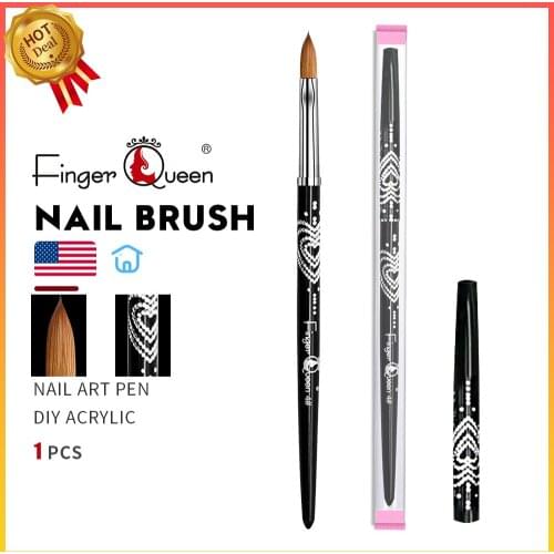 100% Kolinsky Sable Brushes Acrylic Nail Brush Professional UV GEL Nail Art Tool for Manicure Powder Pedicure Metal Handle