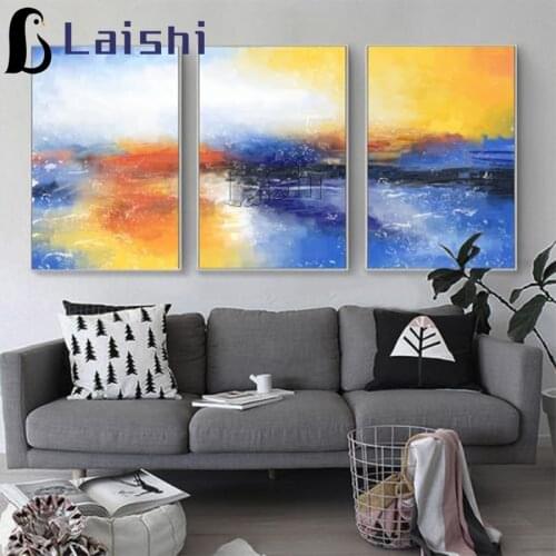 3pcs New Year Gift Diamond Painting Abstract colorful clouds 5D Full Square round Diamond Embroidery Diamond Mosaic Cross Stitch