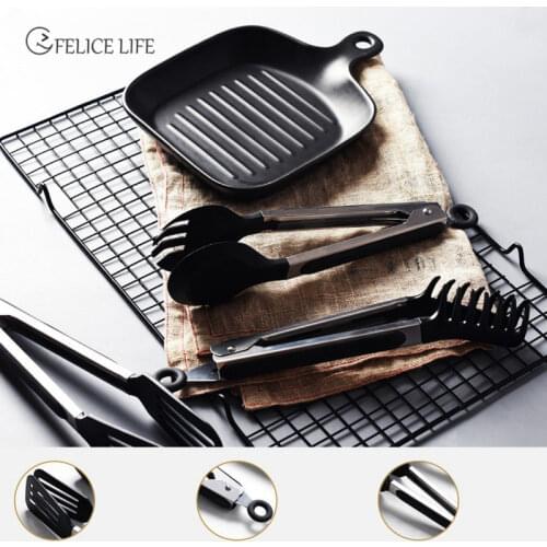 Kitchen Accessories Home Nylon Noodle Tongs Pasta Spaghetti Tongs Food Clips Stainless Steel Handle Cooking Utensils