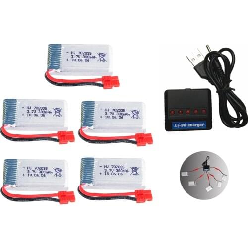 3.7V 380mah Lipo Battery For SYMA X5A-1 X15 X15C X15W Quadcopter RC Accessories 3.7V 380mah battery and charger 5 in 1 Kit