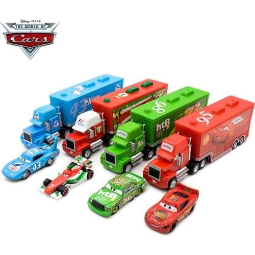 Disney Pixar Cars 2 Toys Lightning McQueen Uncle Mack Mater Fillmore Diecast Metal Model Car Toy Boy Kids Birthday New Year Gift
