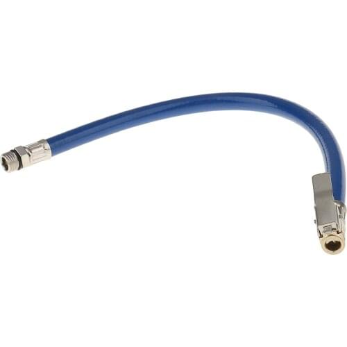 Motorcycle Car 1/4PT Male Threaded 1/4'' Rubber Hose Air Tire Inflator Blue Pump