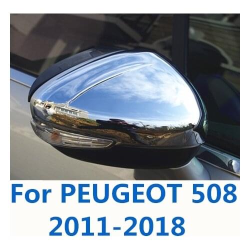 Car Rear-view Mirror Covers Shell Rearview Mirror Edge Guards Cover Exterior decoration Accessories For PEUGEOT 508 2011-2018