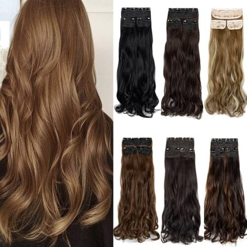 3pcs Set 18'' 24''Hair Extensions Full Head Clip In Extensions for Women Thick Natural Hair Extensions Silky Straight Curly