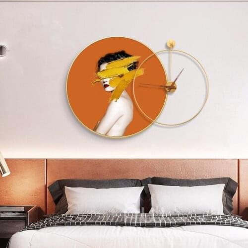 Nordic Painting Wall Clocks Wall Hanging Ornaments Store Hotel Club Wall Mural Decoration Home Livingroom Wall Sticker Crafts