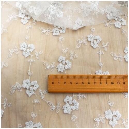 One meter Quality gauze sewing Floret embroidery tissu Clothing dress anti mosquito net window screen background patchwork