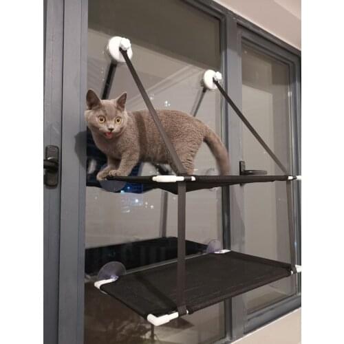 Pet Single and double layer Hanging Beds Cute Cat Hammock Sunny Seat Window Pet Bed For Cat Mat Shelf Seat Bed Bearing 25kg