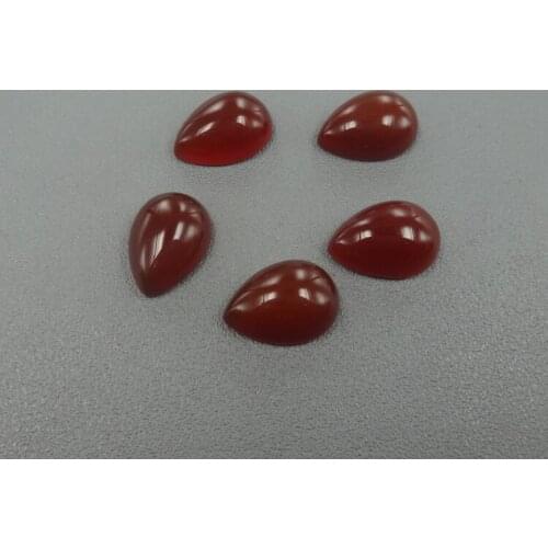 Charms Cabochon Red Polished Onyx Smooth Flat Teardrop Stone Beads Cabochon 10pcs/lot
