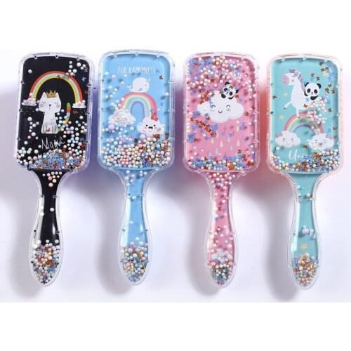 Cartoon Air Bag Comb Printing Air Cushion Comb Transparent Massage Hairdressing Comb Plastic Rainbow Comb Inner Buckle Shape