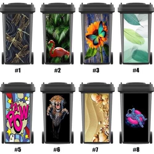 Decals Hot SelfAdhesive Waterproof Sticker Decals Renew Rubbish Bin Trash Can Cover Sticker PVC Kitchen Decor 120liter 240liter