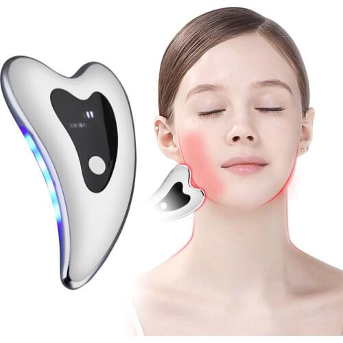 Facial Massager Guasha Scraping LED Light Microcurrent Skin Rejuvenation Face skin Lifting firm Slimming Body Massage Machine