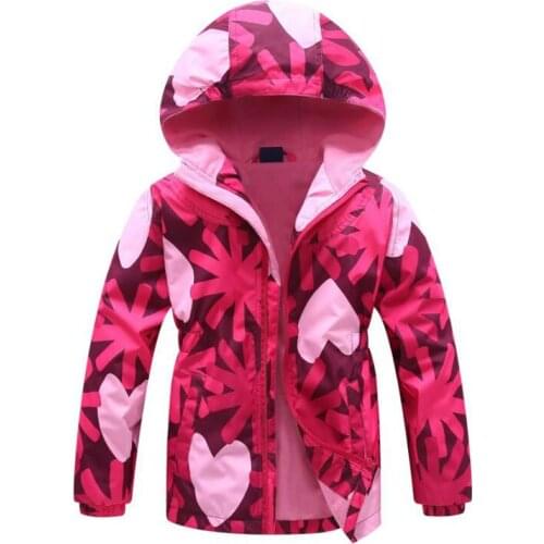 ZWF507 Waterproof Girls Jackets Spring Kids Girl Outerwear Windproof Hoodie Sport Jackets For Childrens Polar Fleece Warm Coats
