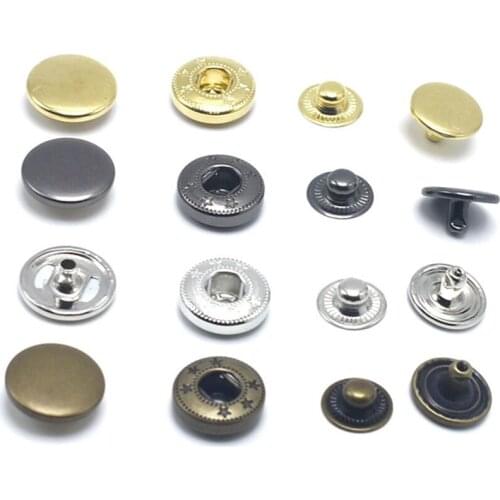XUNZHE 50pcs 15mm Metal Snap Button/Snap Metal Buttons/ Sewing Press Studs Fastener Solid Coat Press Button Dress Accessor-831-1