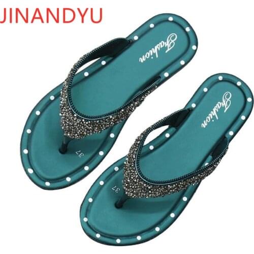 Crystal Flip Flops Summer Beach Shoes Women Fashion Flat Slippers for Women Casual Shoes Woman Flats Flip Flop Comfy Sandals
