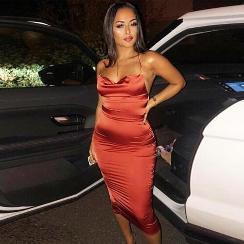 Slip Backless Bandage Satin Dress Women Summer 2021 Tight Evening Party Bodycon Maxi Dresses Prom Slim Vestidos Sexy Clothing