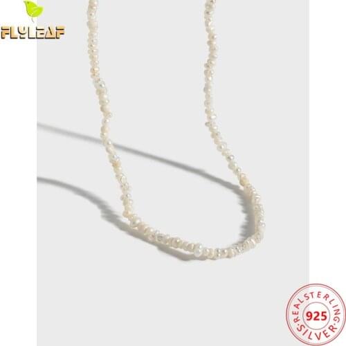 925 Sterling Silver Baroque Pearl Chokers Necklaces For Women Irregular Beaded Chain Female Fine Jewelry Hot Sale