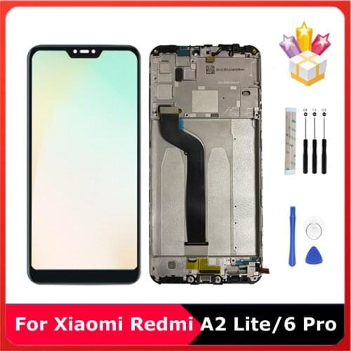5.84"For Xiaomi A2 Lite LCD Display Touch Screen Replacement Global Vesion Redmi 6 pro With Frame Digitizer Assembly Repair Tool