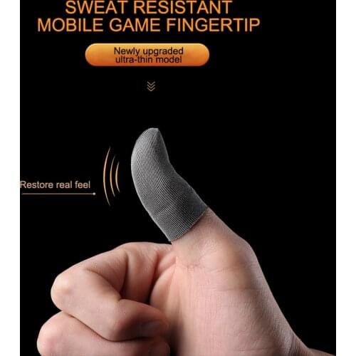 1 Pair Breathable Game Controller Finger Cover Sweat Proof Gaming Finger Gloves Non-Scratch Sleeve Sensitive Nylon Mobile Touch