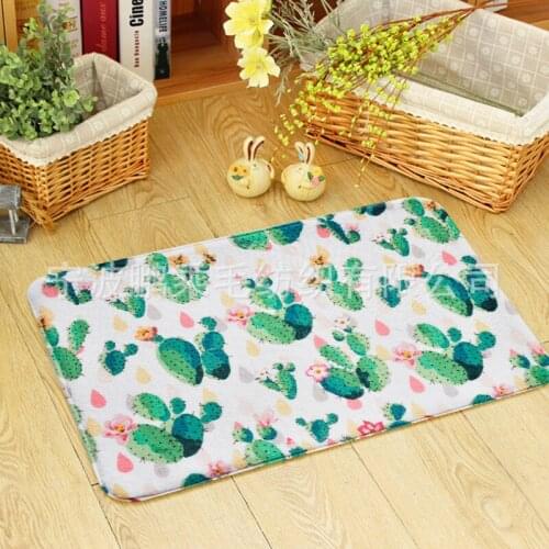 2017 New Personality Fashion Cactus Print Carpet/Hallway Doormat Anti-Slip Bathroom Carpet Balcony/Wardrobe Area Rug