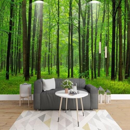 Custom Photo Wallpaper 3D Green Forest Classic Nature Landscape Murals Living Room TV Sofa Bedroom Home Decor Wall Paper For 3 D