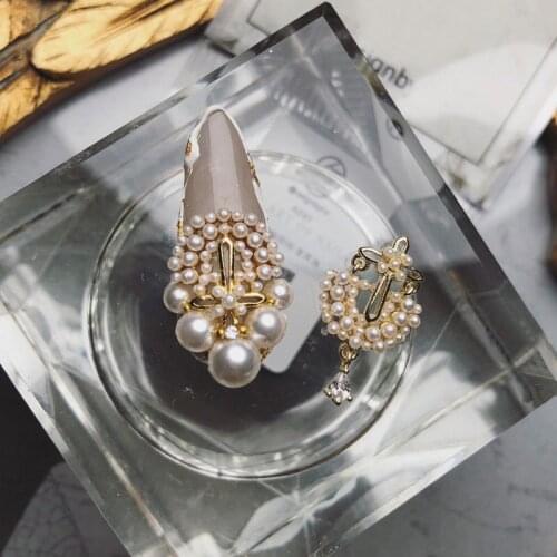 5pcs TN5005 Crystal Zircon Pearl Pendant Nail Art nail gems Rhinestones nails accessories nail art decorations 3D Nail charms