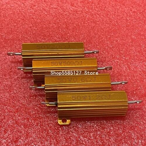 Aluminum Power Metal Shell Case Wirewound Resistor RX24 50W 0.01 ~ 100K 0.05 0.1 0.5 1 2 4 6 8 10 20 100 150 200 500 1K 10K ohm