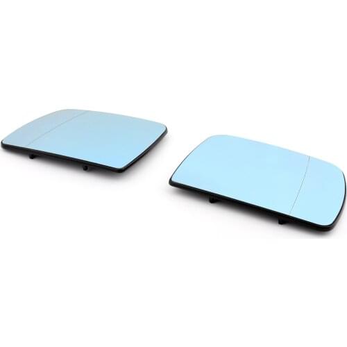 Artudatech Car Left / Rigth Heated Door Blue Mirror Glass and Backing Plate For BMW X5 E53 51167039597 / 51167039598