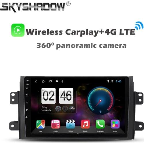 360 Panoramic Camera Carplay 6G+128GB Android 10.0 Car DVD Player GPS Map WIFI Bluetooth RDS Radio For Suzuki SX4 2006-2012 2013