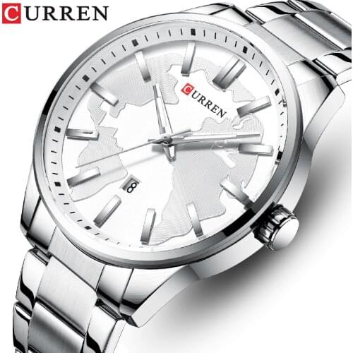 CURREN Top Brand Luxury Men’s Quartz Watches Stainless Steel Waterproof Wristwatch Simple Business Male Clock Relogio Masculino