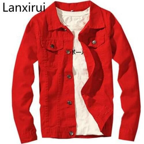 Denim Jacket Men Fashion Slim Fit Jeans Turn -Down Collar Jackets Windbreaker Spring &Autumn Outerwear
