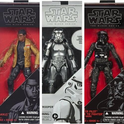 Star Wars Finn Jakku First Order Tie Fighter Pilot Carbonized Graphite Stormtrooper Silvery 6" Action Figure Black Serie Toys