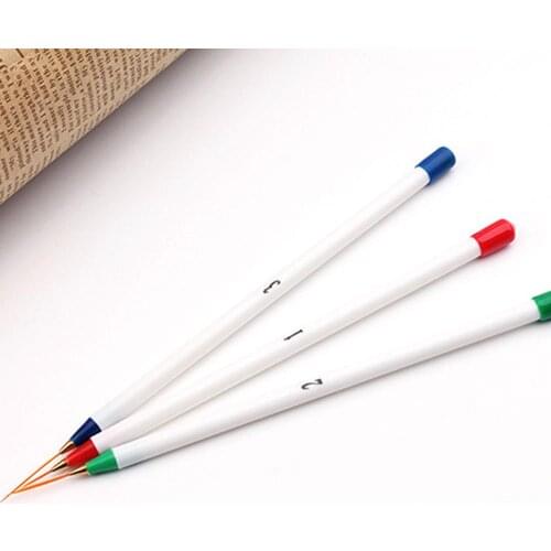 Hot Sale 3pcs/ Set Women Nail DIY Drawing Painting Striping Plastic Pull Line Pens Brush Kit gj0016
