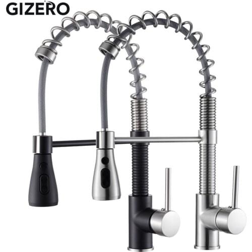 Chrome Pull Out Kitchen Faucets Single Handle Brushed Brass Kitchen Sink Mixer Faucets Hot Cold Water torneira cozinha ZR714