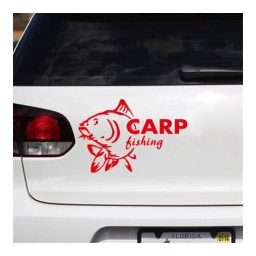 Carpa pesca engraçado reflexivo impermeável adesivo do carro vinil decalque prata/preto para carro auto adesivos estilo N2205