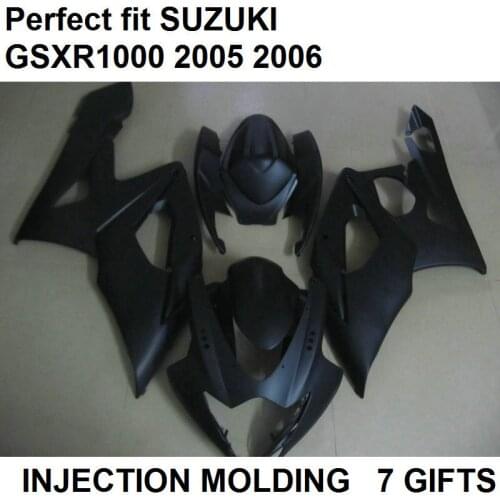 Aftermarket body parts fairing kit for Suzuki injection mold GSXR1000 k5 k6 matte black fairings set GSXR1000 2005 2006 LY30