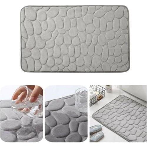 Kitchen Floor Carpet Rug Long Memory Foam Bath Mat Pebble Bathroom Carpet Machine Wash Suitable for Kitchen