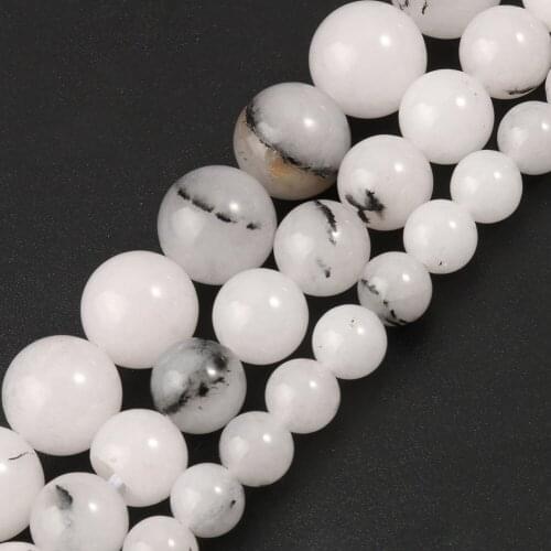 Natural Stone Imitation Black Rutilated Quartz Round Loose Spacer Beads For DIY Jewelry Making Bracelet Accessories 15''6 8 10mm