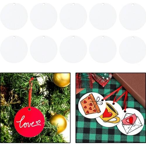 10x Sublimation Blank Ornaments Circle Discs Bulk Christmas Decor Making