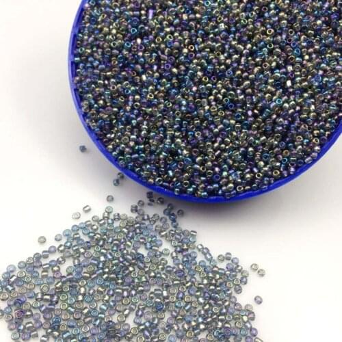 16g 1000X 2mm 12/0 AB Gray Colored Round Transparent Loose Spacer Beads Cezch Glass Seed Beads Handmade Jewelry DIY Garment Bead