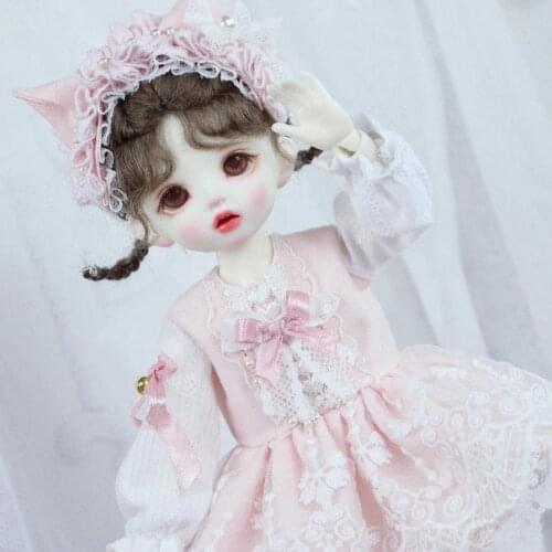 BJD doll suitable for with 1/3 1/4, 1/6 Sizef Pink Lovely Style Lace Maid dress doll Accessories