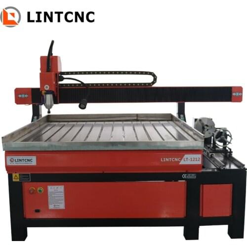 Mini CNC 4 Axis milling machine 200 300mm rotary device 6090 6012 1212 for wood MDF soft metal aluminum cooper cutting engraving