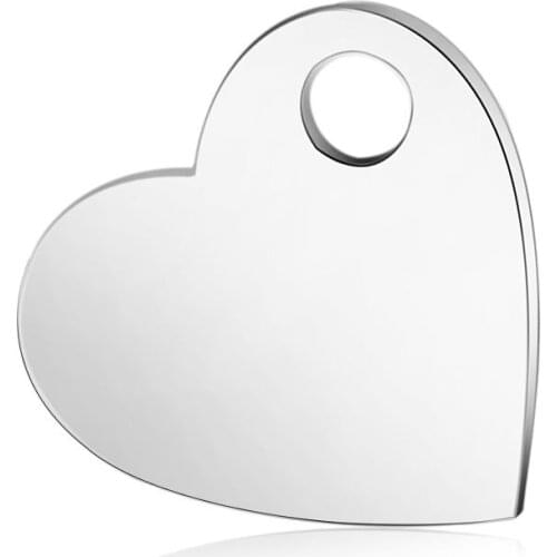 10pcs Fashion Love Charms Polished Real Stainless Steel Pendant Heart Charms for DIY Bracelet Necklace Jewelry Making